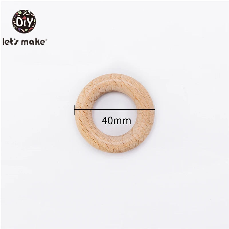 Wooden Rings DIY Maple Wood Teething Toys Smooth Finish