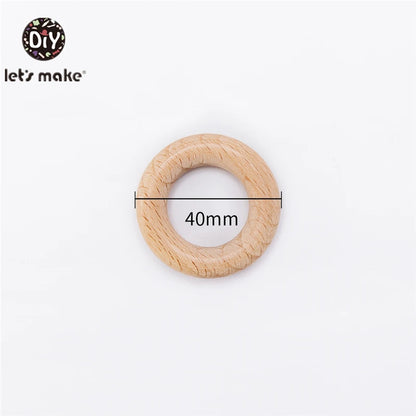 Wooden Rings DIY Maple Wood Teething Toys Smooth Finish