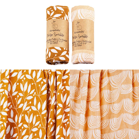 Floral Muslin Swaddle Blanket Set Colorful Design