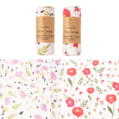 Double Layer Cotton Muslin Swaddle Baby Blanket Set