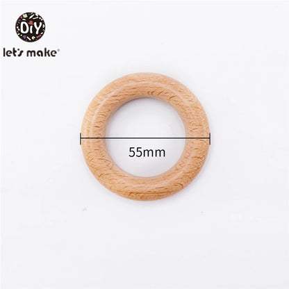 Wooden Rings DIY Maple Wood Teething Toys Smooth Finish
