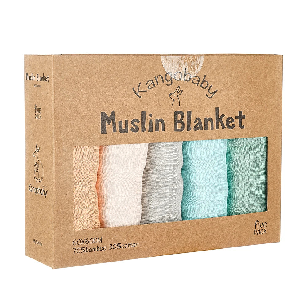 Bamboo Cotton Swaddle Blanket and Baby Bib Set
