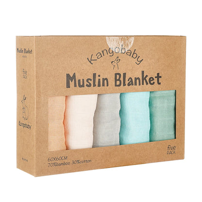 Bamboo Cotton Swaddle Blanket and Baby Bib Set
