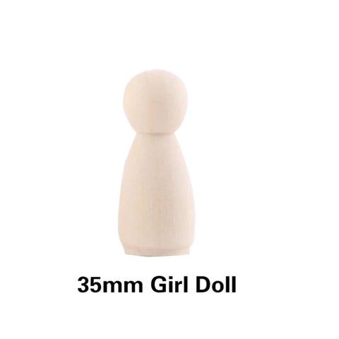 Wooden Peg Dolls DIY Unfinished Room Decor Toy Set