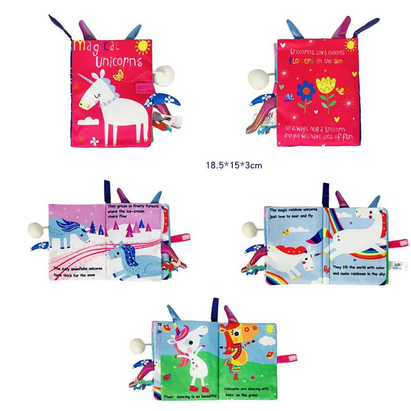 Baby Tail Cloth Book Early Learning Interactive Soft Book 0–36 Months