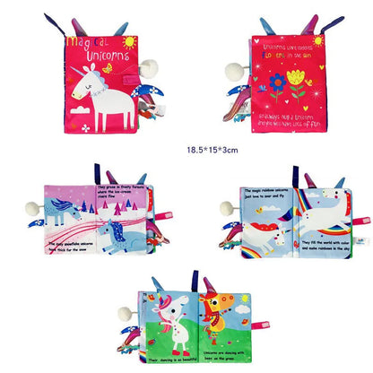 Baby Tail Cloth Book Early Learning Interactive Soft Book 0–36 Months