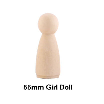 Wooden Peg Dolls DIY Unfinished Room Decor Toy Set