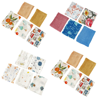 Bamboo Cotton Swaddle Blanket and Baby Bib Set