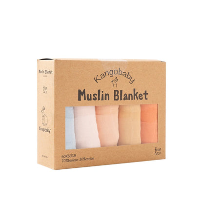 Bamboo Cotton Swaddle Blanket and Baby Bib Set