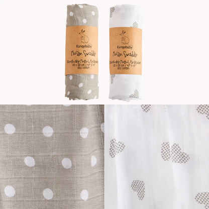 Double Layer Cotton Muslin Swaddle Baby Blanket Set