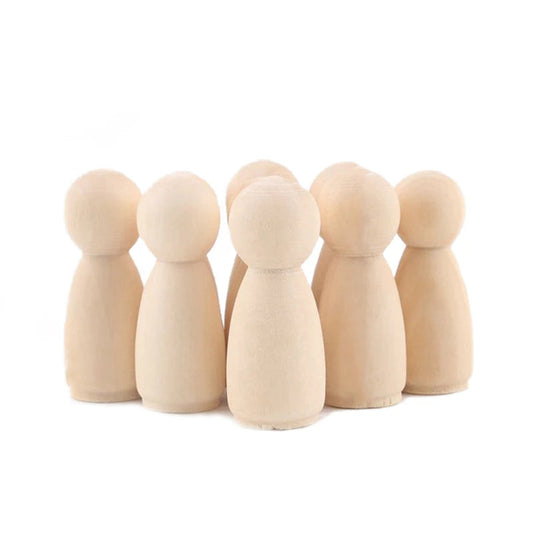 Wooden Peg Dolls DIY Unfinished Room Decor Toy Set