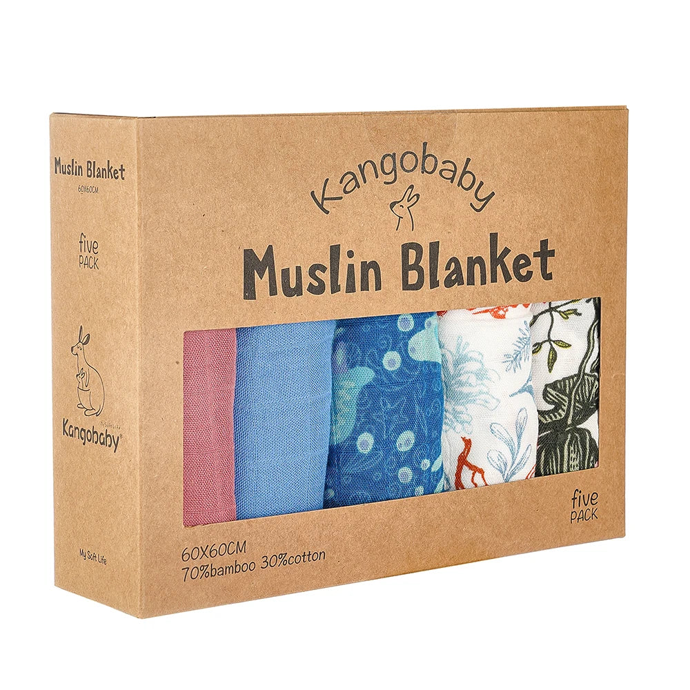 Bamboo Cotton Swaddle Blanket and Baby Bib Set