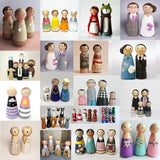 Wooden Peg Dolls DIY Unfinished Room Decor Toy Set