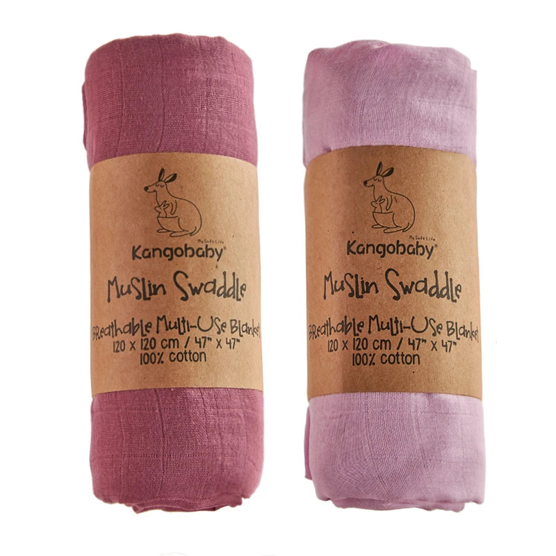 Double Layer Cotton Muslin Swaddle Baby Blanket Set