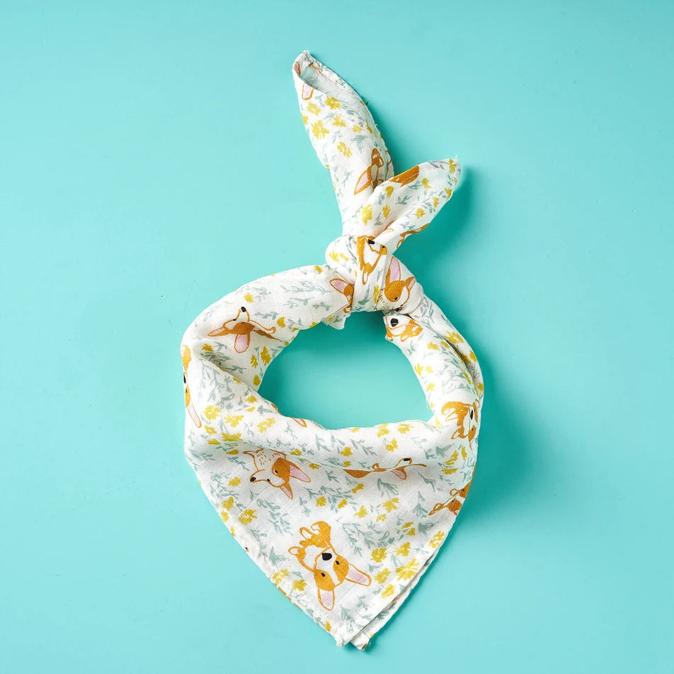 Bamboo Cotton Swaddle Blanket and Baby Bib Set