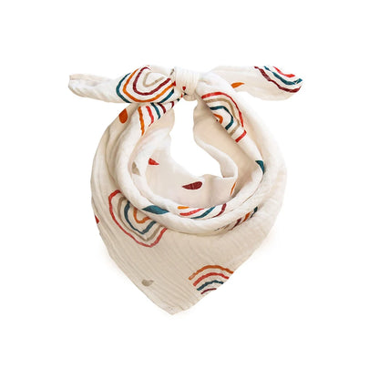 Cotton Muslin Baby Bib and Burp Cloth Scarf Set