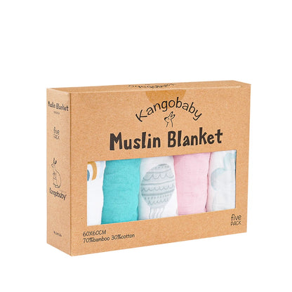 Bamboo Cotton Swaddle Blanket and Baby Bib Set