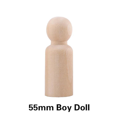 Wooden Peg Dolls DIY Unfinished Room Decor Toy Set