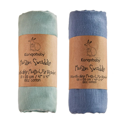 Double Layer Cotton Muslin Swaddle Baby Blanket Set