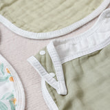 Soft Bamboo Cotton Muslin Baby Bib and Burp Cloth Set