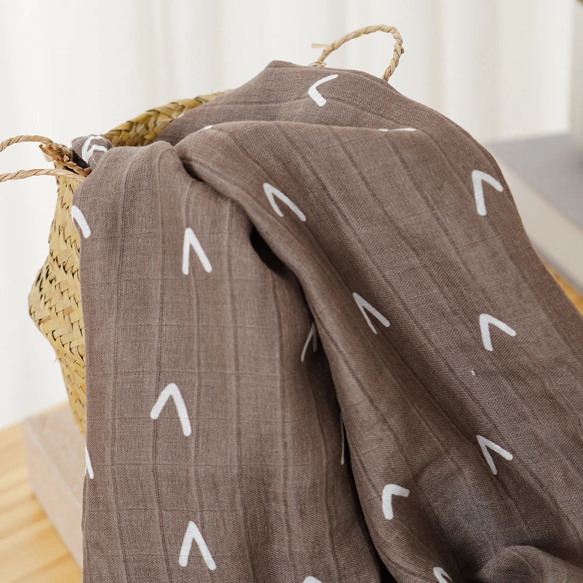 Bamboo Cotton Muslin Swaddle Newborn Bath Towel Wrap