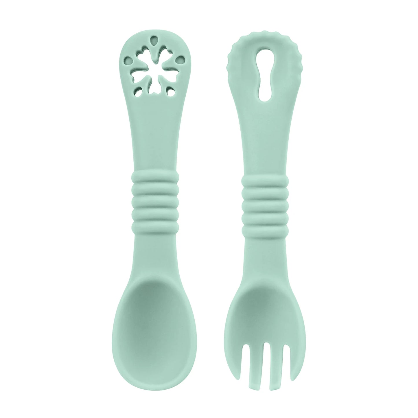 Baby Spoon Fork Set Soft Silicone Training Cutlery