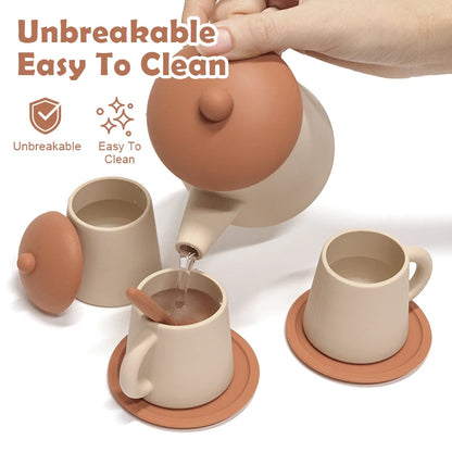 Montessori Silicone Tea Set Pretend Play Kitchen Toy