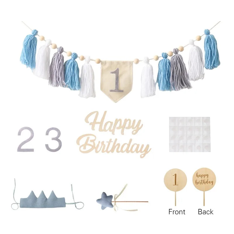 Baby Party Banner Tassel Pendant Set Birthday Decoration