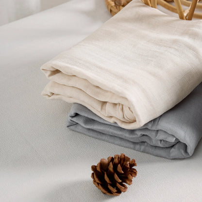 Solid Color Bamboo Cotton Muslin Baby Swaddle Blanket