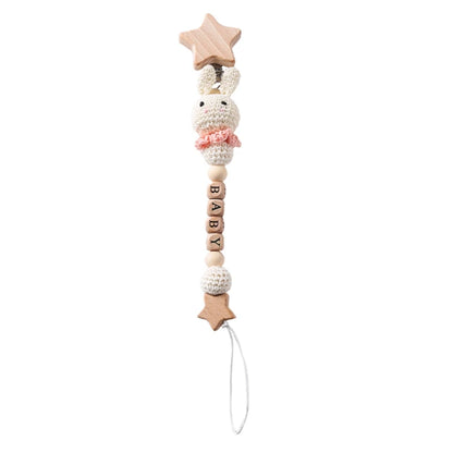 Baby Pacifier Chain Crochet Rabbit Handmade Holder Clip