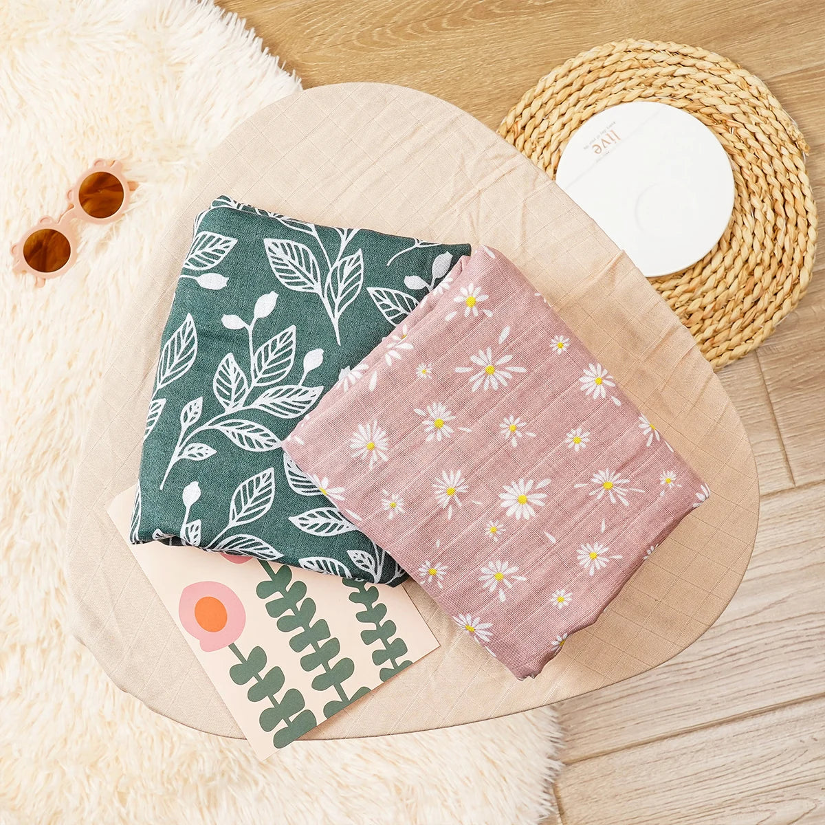 Baby Muslin Swaddle Set Breathable Cotton Blankets