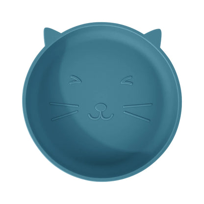 Silicone Baby Plate Cartoon Cat Feeding Bowl Kids Dishes