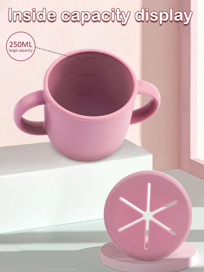 Silicone Baby Snack Cup Portable Spill Resistant Easy Grip