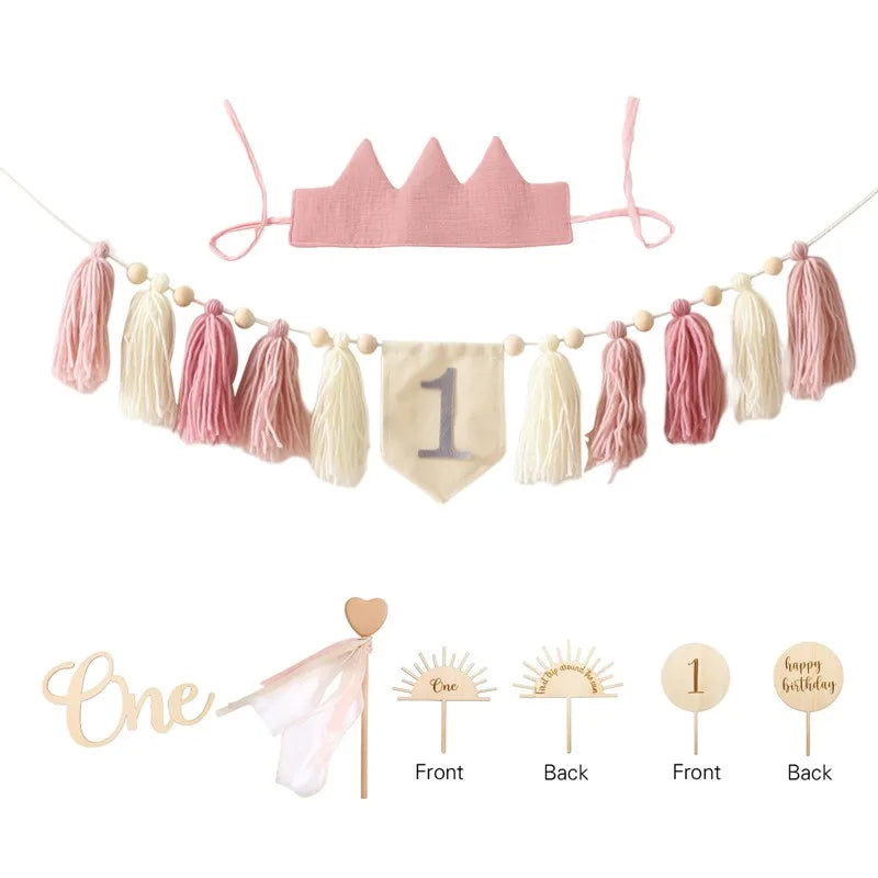 Baby Party Banner Tassel Pendant Set Birthday Decoration