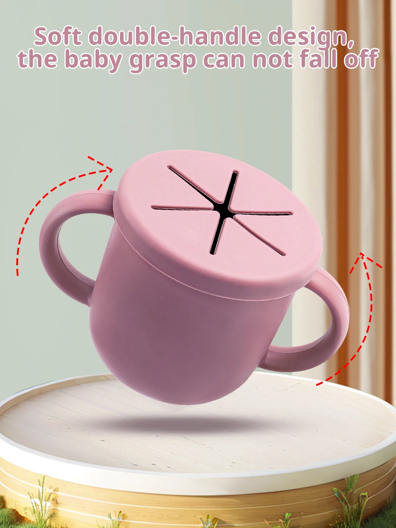 Silicone Baby Snack Cup Portable Spill Resistant Easy Grip