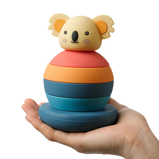 Soft Silicone Building Blocks and Teething Rattles for Babies