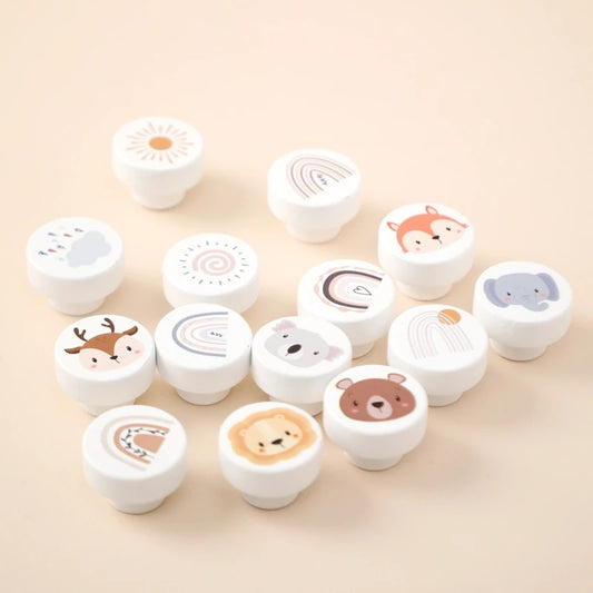 Wooden Animal Handles for Kids Furniture Cabinets Drawers