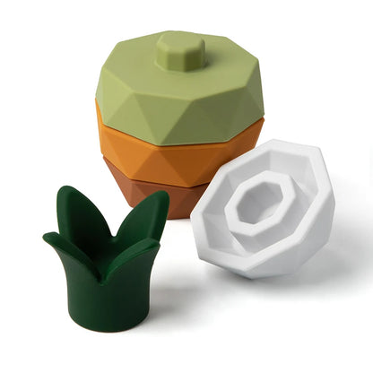 Silicone Fruit Building Block Stacking Toy for Babies