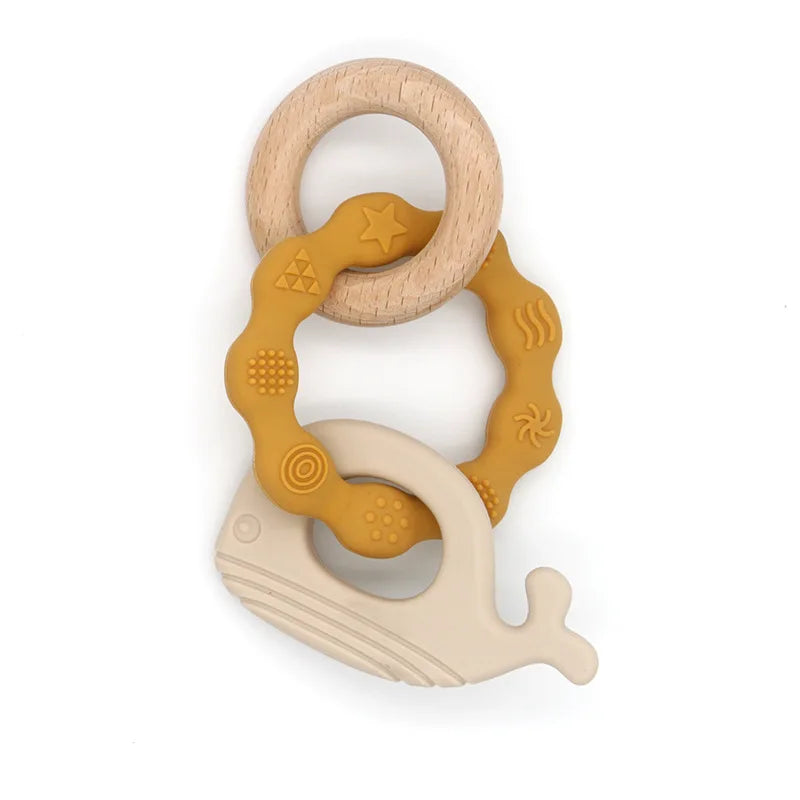 Baby Silicone Teether Bracelet Rattle