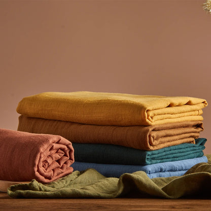 Double Layer Cotton Muslin Swaddle Baby Blanket Set