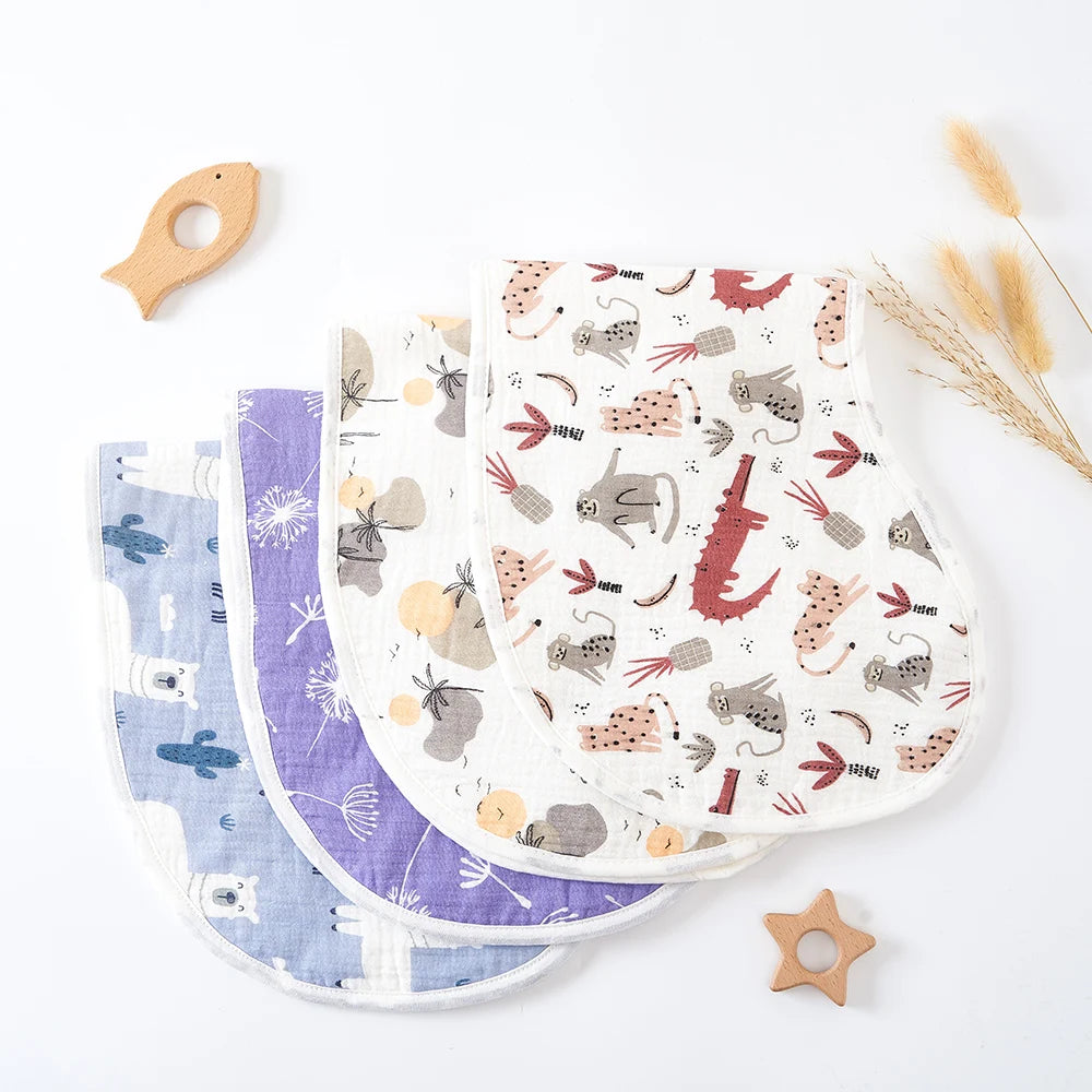 Breathable Cotton Muslin Baby Bib and Burp Cloth