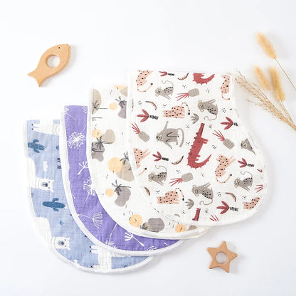 Breathable Cotton Muslin Baby Bib and Burp Cloth