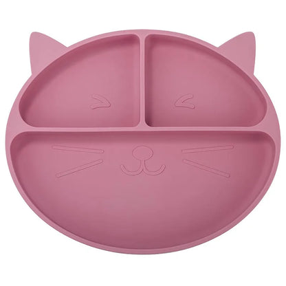 Baby Tableware Set Silicone Feeding Plate Bowl Spoon Fork
