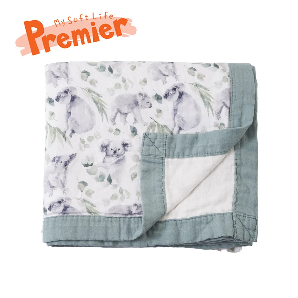 Thicker Bamboo Cotton Muslin Swaddle Baby Quilt