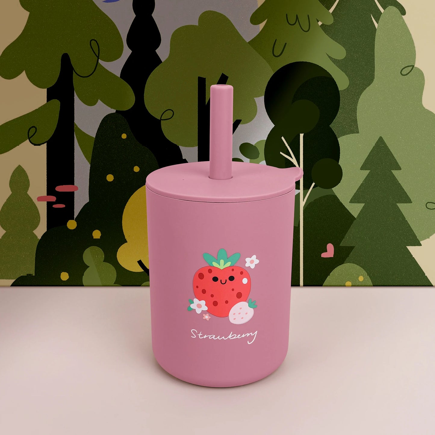 Silicone Baby Straw Cup Leakproof Toddler Water Bottle