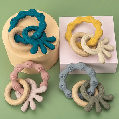 Baby Silicone Teether Bracelet Rattle