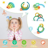 Silicone Rainbow Building Blocks Montessori Learning Toy