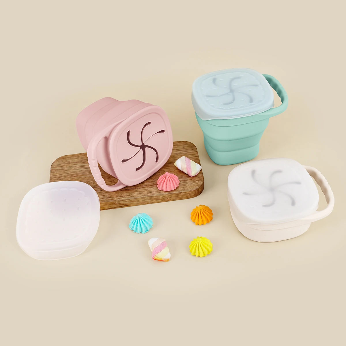 Portable Baby Silicone Snack Cup Box