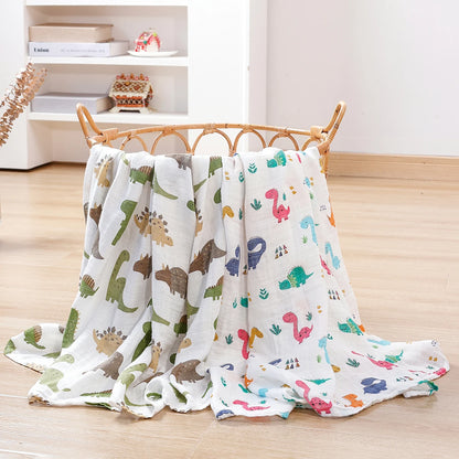 Bamboo Cotton Muslin Baby Swaddle Blanket Quilt