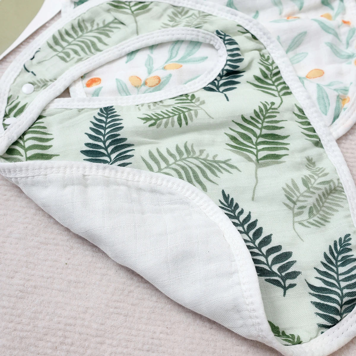 Soft Bamboo Cotton Muslin Baby Bib and Burp Cloth Set